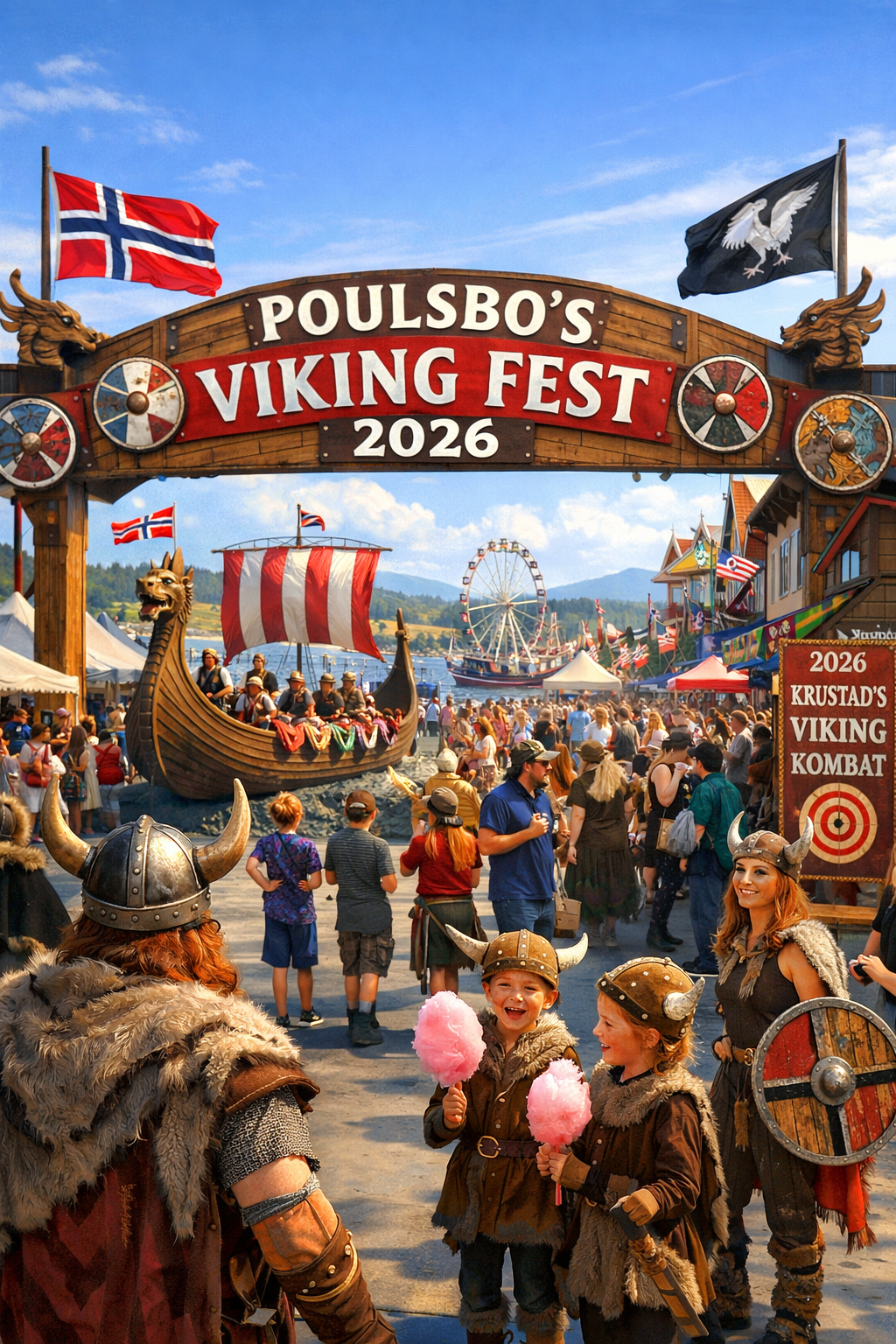 Entrance to Poulsbo's Viking Fest 2026 celebration